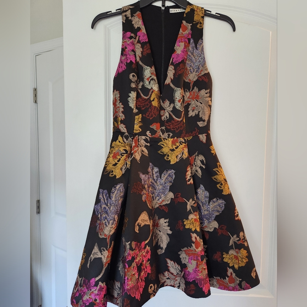 Alice & Olivia Oriental Floral Dress Size 0